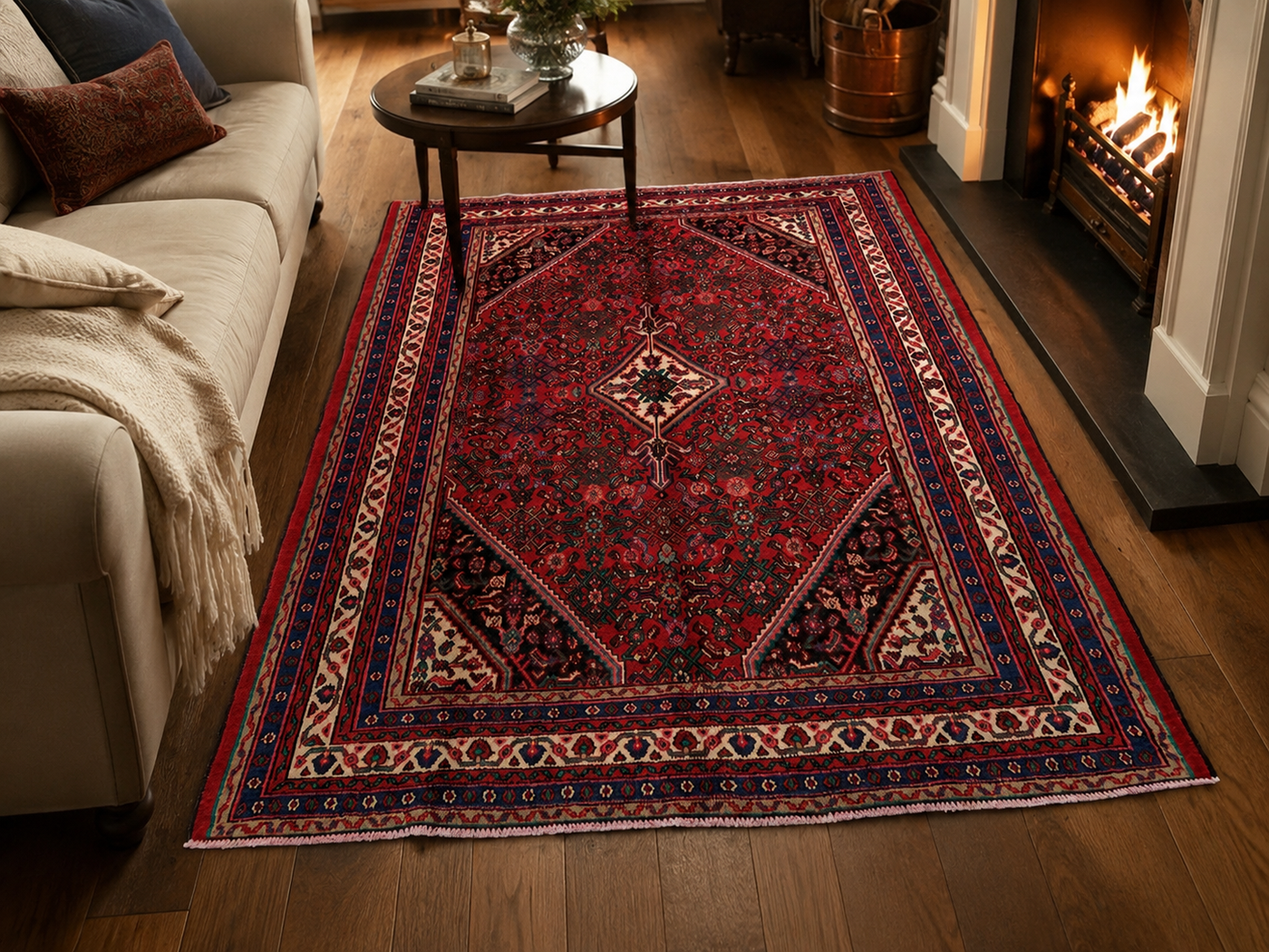 10'0" x 7'0" Handmade Persian Wool Rug room styling example