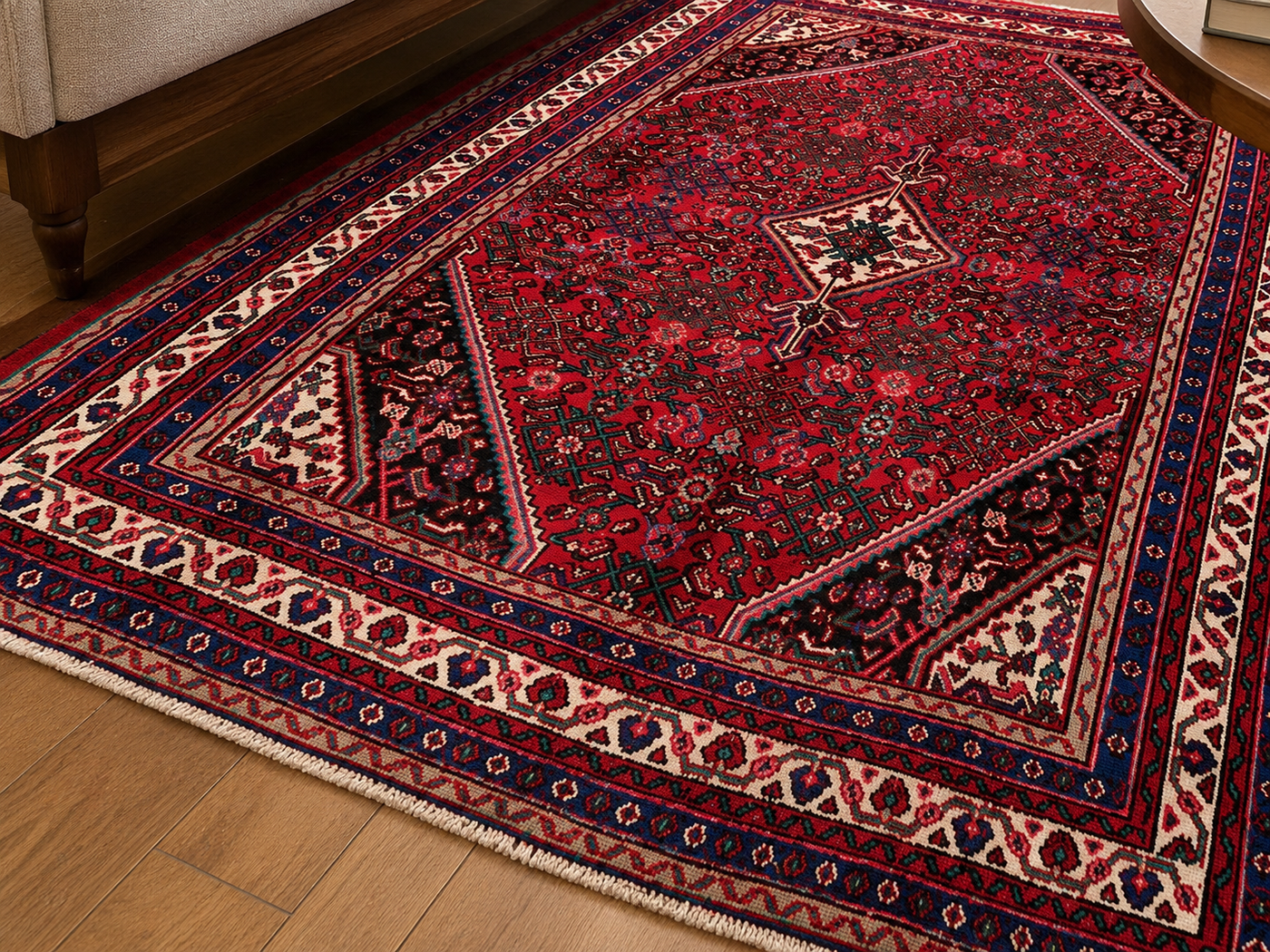 10'0" x 7'0" Handmade Persian Wool Rug wool texture and pattern detail