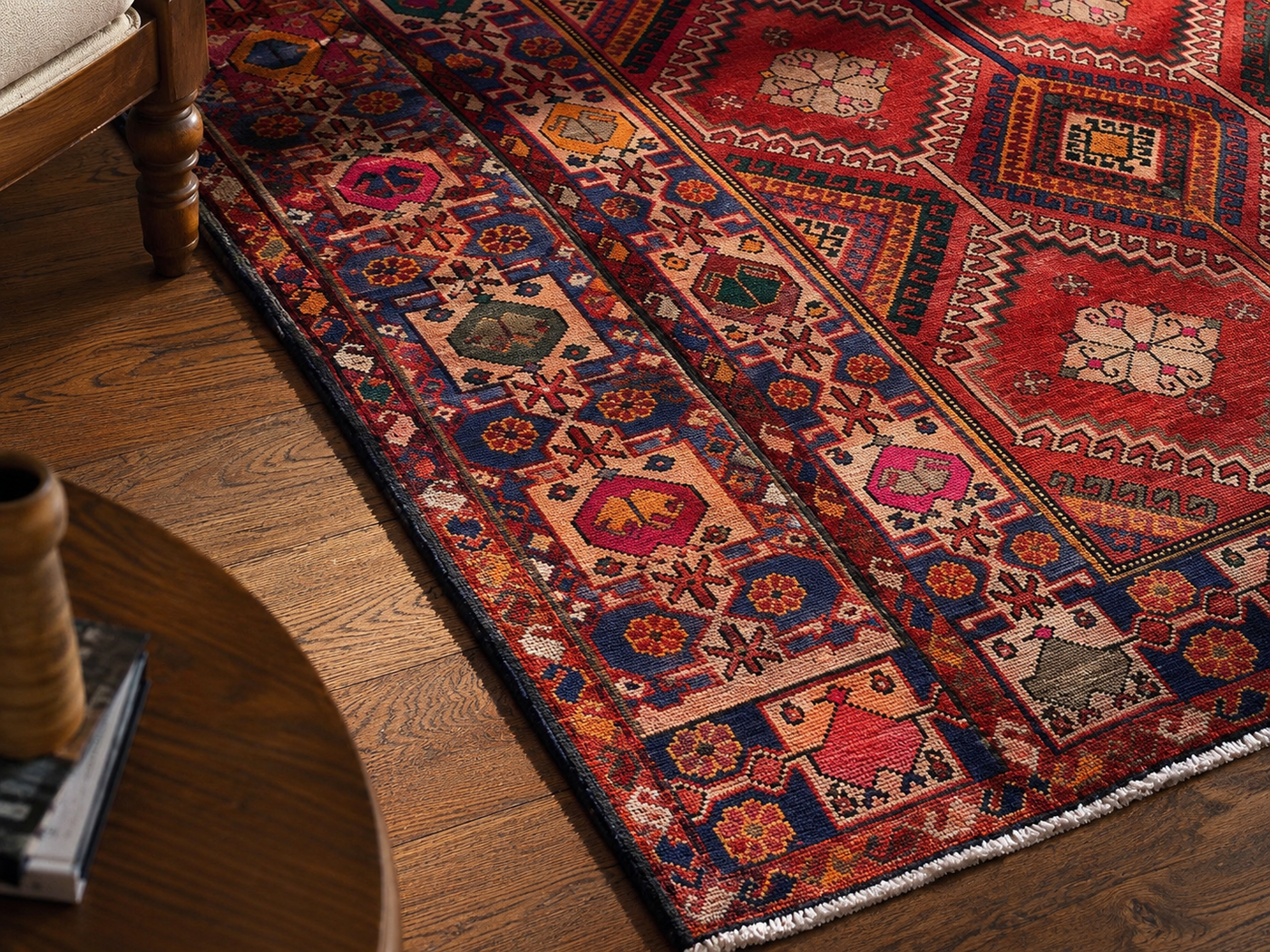 9'11" x 5'6" Handmade Persian Wool Rug wool texture and pattern detail