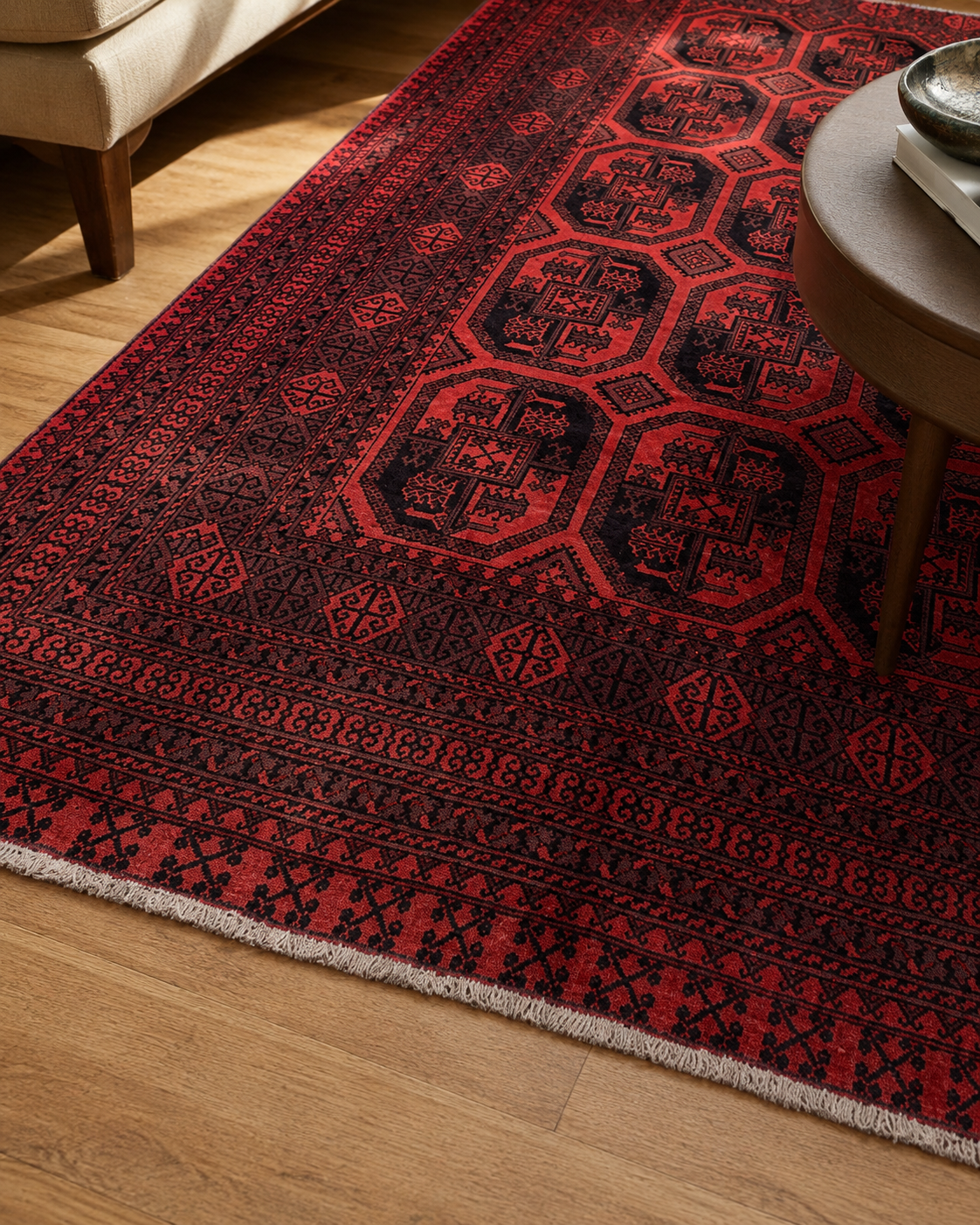 9'5" x 6'7" Handmade Persian Wool Rug wool texture and pattern detail