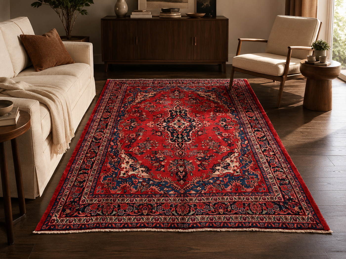 9'11" x 7'0" Handmade Persian Wool Rug room styling example