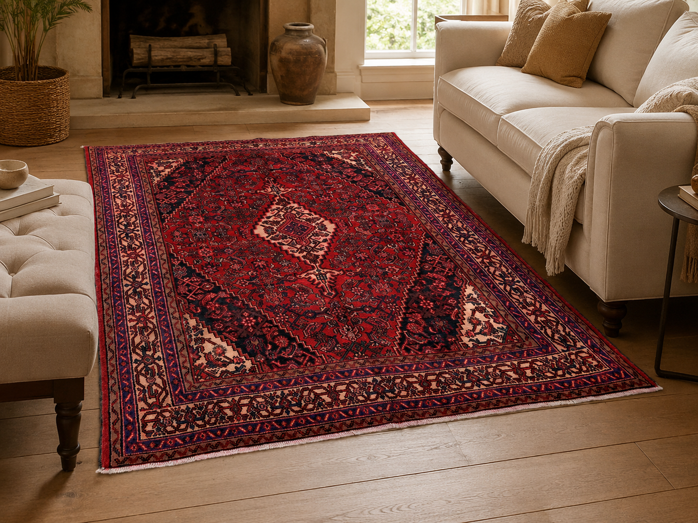 10'2" x 6'11" Handmade Persian Wool Rug room styling example