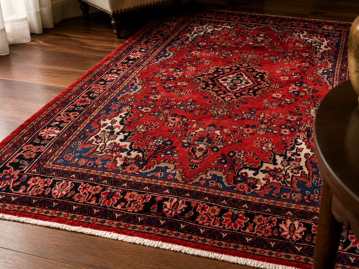9'11" x 6'11" Handmade Persian Wool Rug wool texture and pattern detail