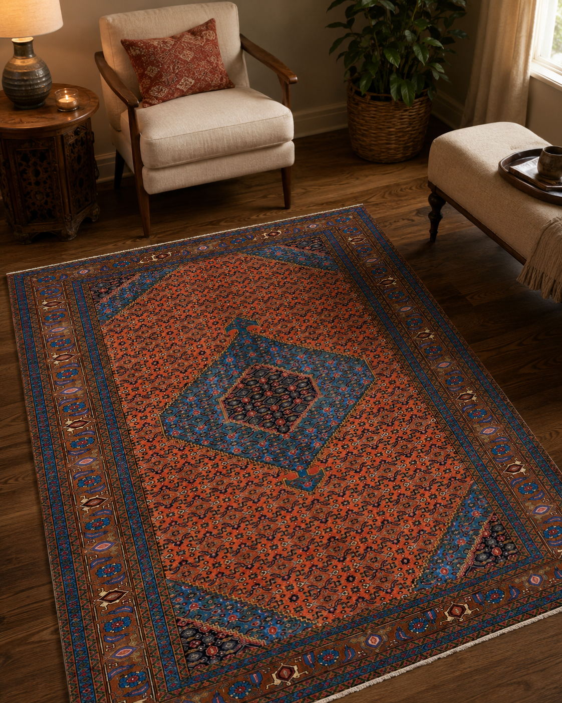 10'2" x 6'5" Handmade Persian Wool Rug room styling example