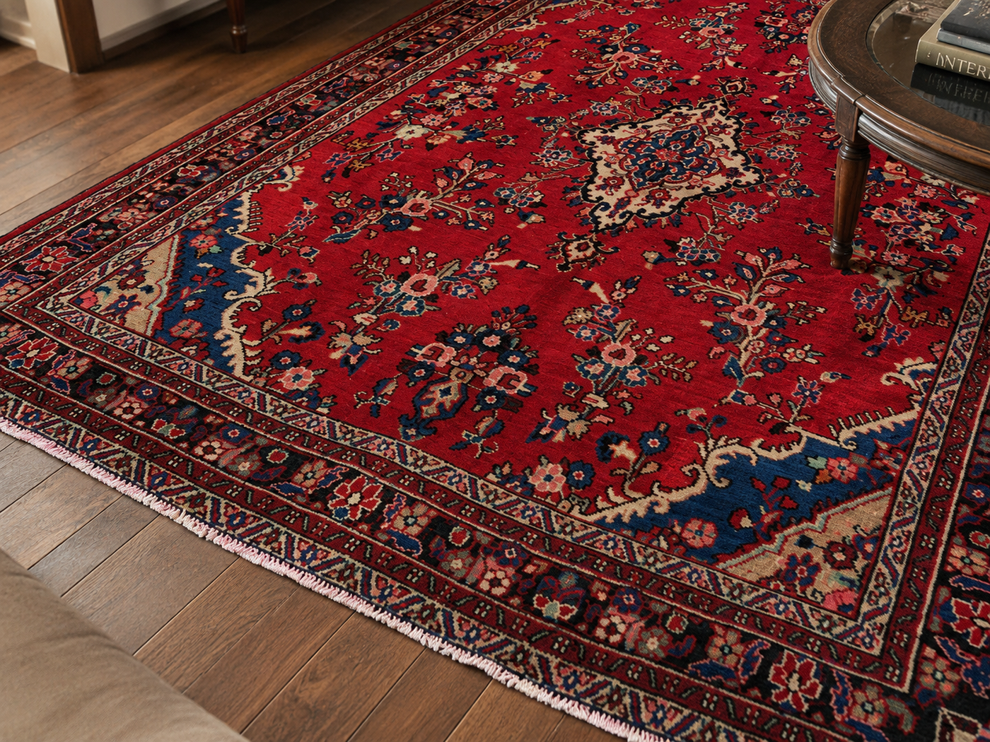 9'11" x 7'1" Handmade Persian Wool Rug wool texture and pattern detail