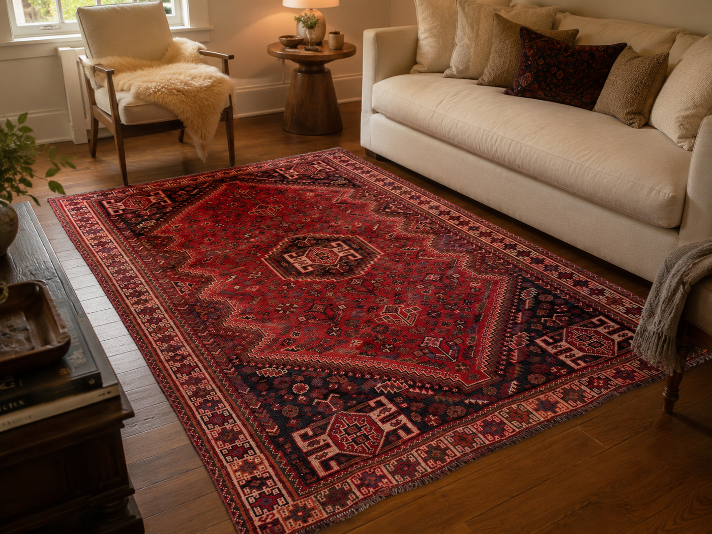 10'2" x 6'8" Handmade Persian Wool Rug room styling example