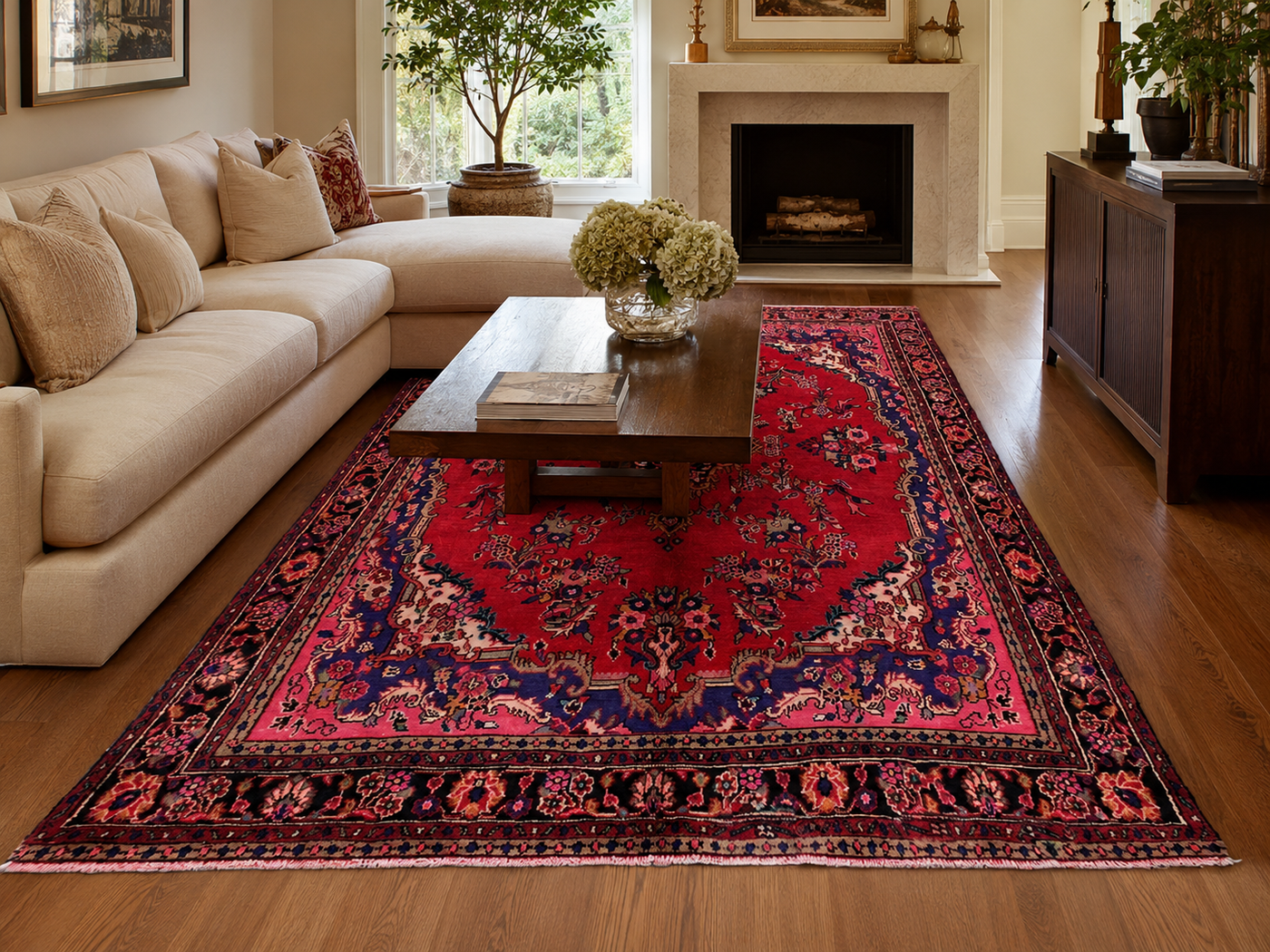 10'4" x 6'9" Handmade Persian Wool Rug styled in a room