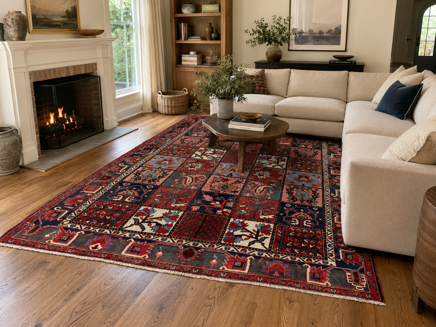 10'1" x 7'0" Handmade Persian Wool Rug styled in a room