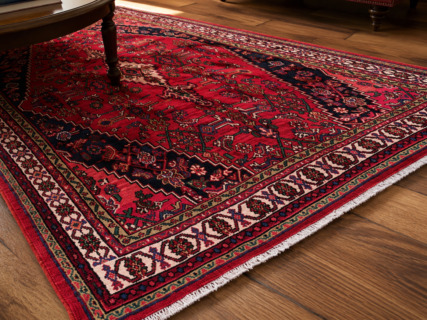 9'8" x 6'10" Handmade Persian Wool Rug wool texture and pattern detail