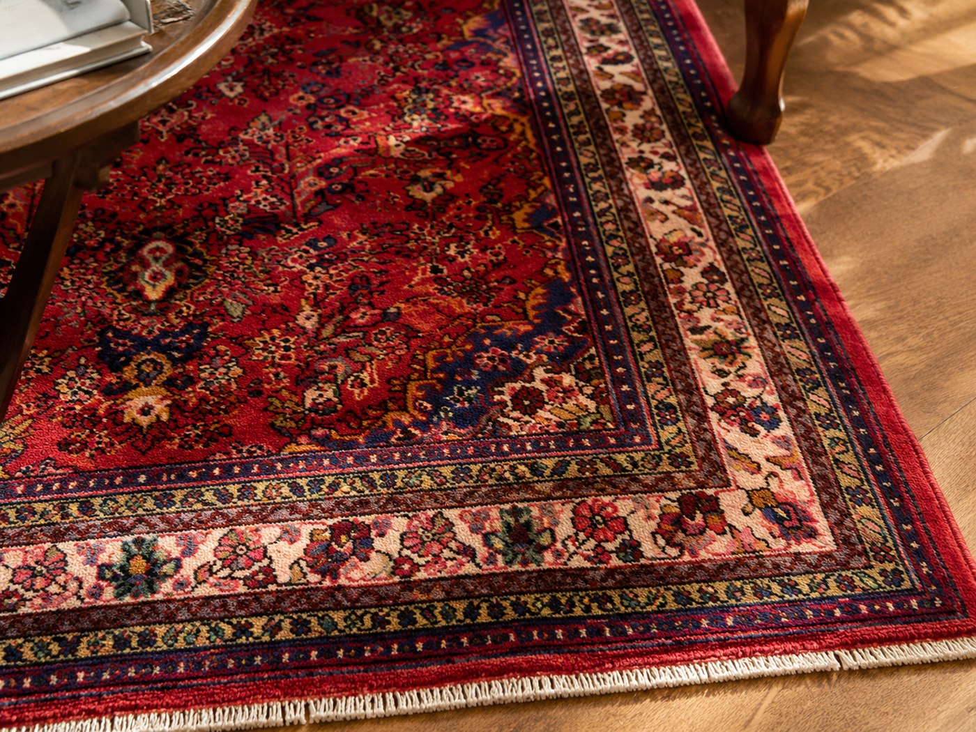 9'8" x 6'11" Handmade Persian Wool Rug wool texture and pattern detail