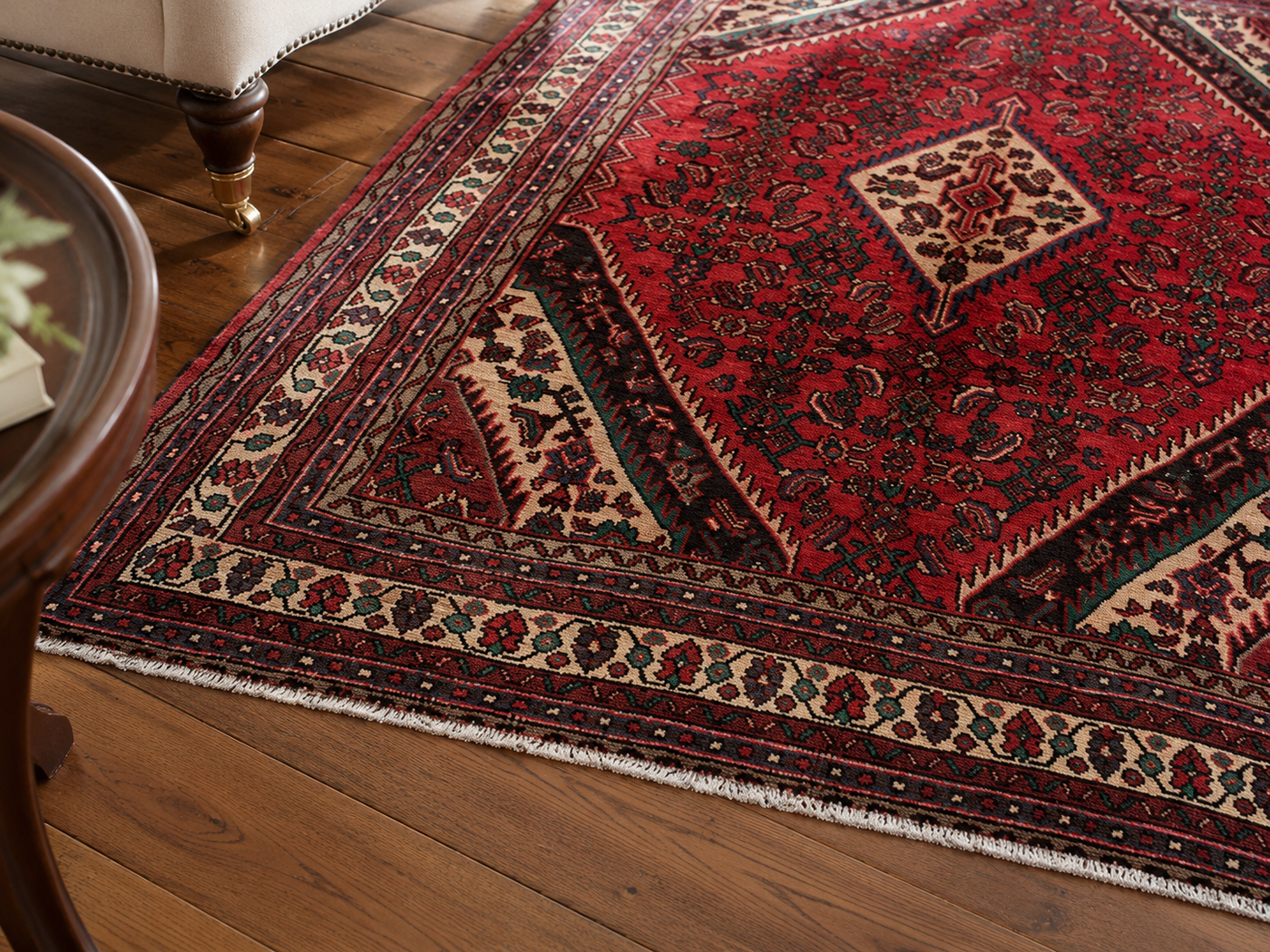 9'8" x 6'10" Handmade Persian Wool Rug wool texture and pattern detail