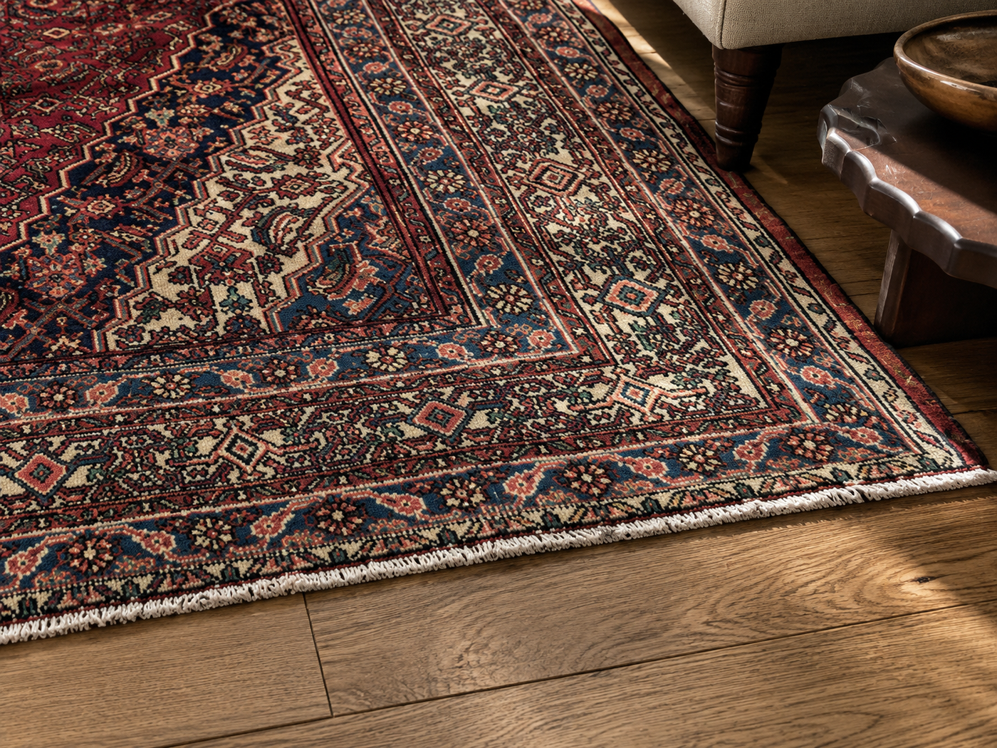 10'5" x 7'0" Handmade Persian Wool Rug wool texture and pattern detail