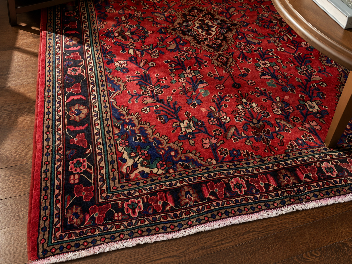 10'0" x 7'0" Handmade Persian Wool Rug wool texture and pattern detail