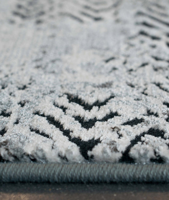 8'X10' High-Graded Polyester Contemporary Style Area Rug- Blue/Grey (Power-Loomed)