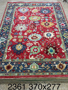 9'X12' Hand-Knotted Oushak Wool Area Rug- Multi/Red