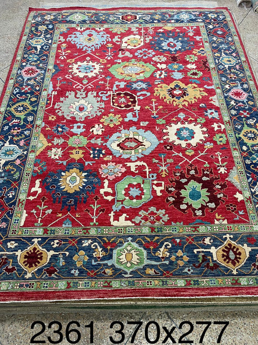 9'1"' x 12'2"Oushak Hand Knotted 100% Wool Area rug