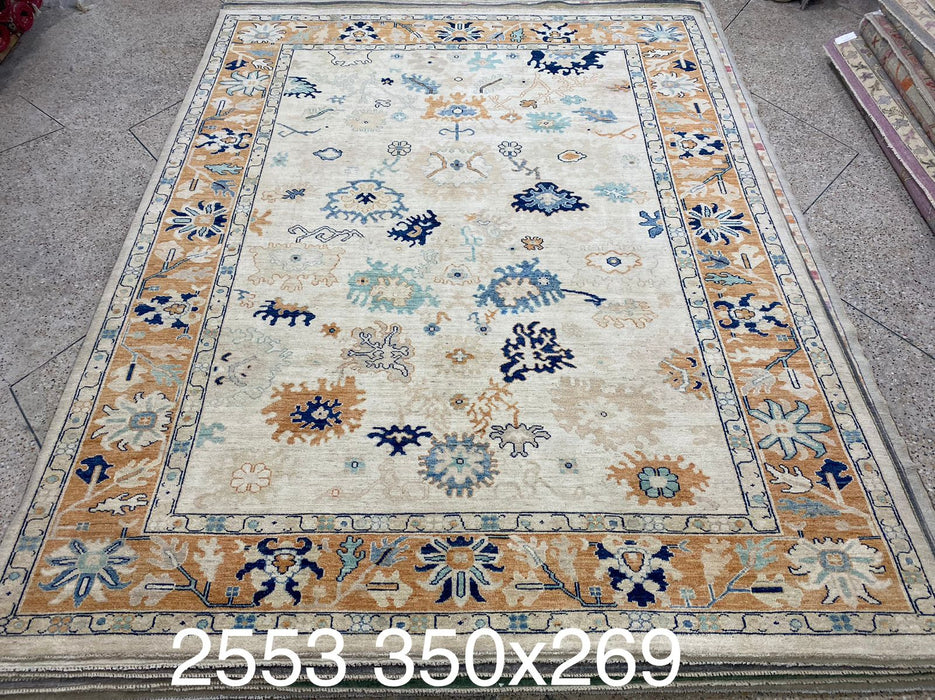 8'10" x 11'6"Oushak Hand Knotted 100% Wool Area rug