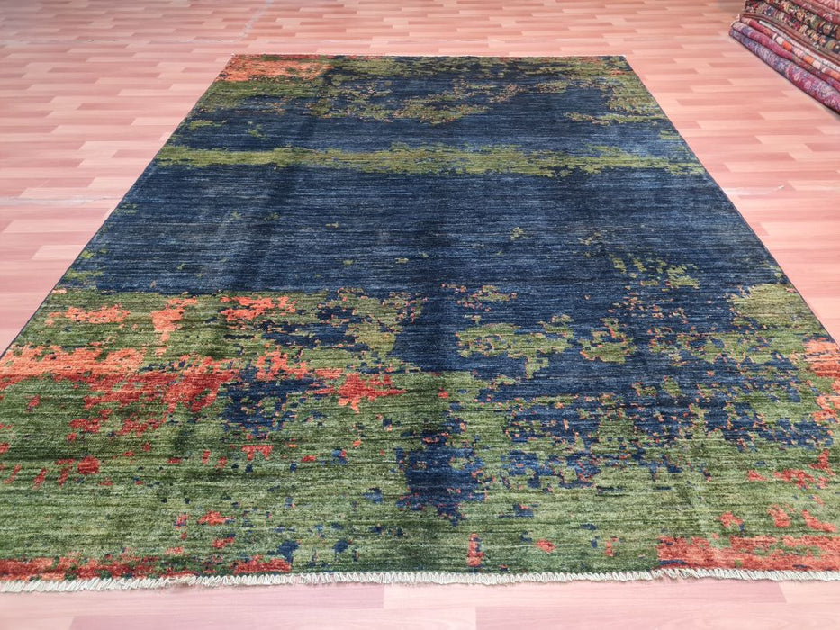 7'X10' Modern Hand Knotted 100% Wool Area rug