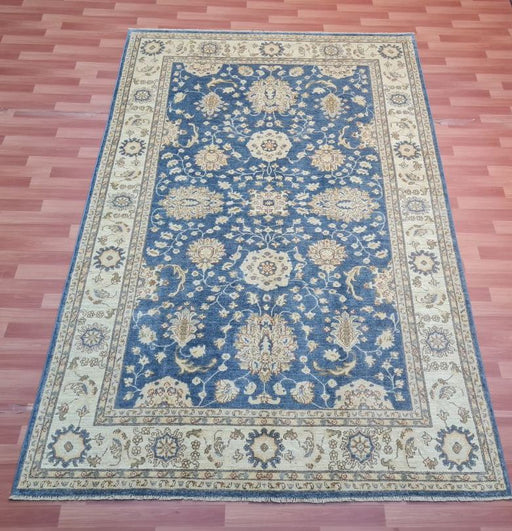 7'x10' Hand-Knotted Chobi Blue/Beige Area Rug – KB Rugs