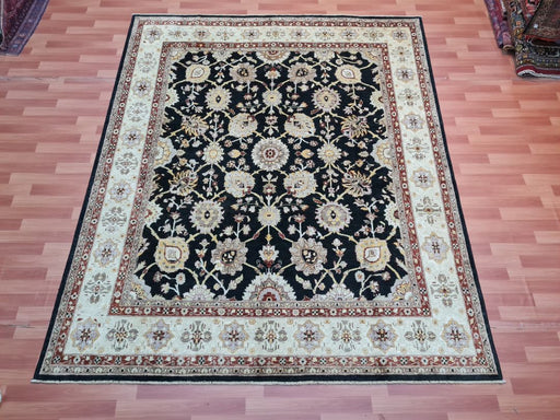 8'x10' Hand-Knotted Chobi Black/Ivory Area Rug – KB Rugs