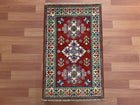 2'X3' Hand-Knotted Chobi Wool Area Rug - Red/Multi