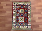 2'X3' Hand-Knotted Chobi Wool Area Rug - Red/Multi