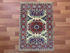2'X3' Hand-Knotted Chobi Wool Area Rug - Red/Multi