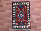 2'X3' Hand-Knotted Chobi Wool Area Rug - Red/Multi