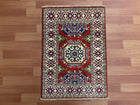 2'X3' Hand-Knotted Chobi Wool Area Rug - Red/Multi