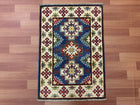 2'X3' Hand-Knotted Chobi Wool Area Rug - Blue/Multi