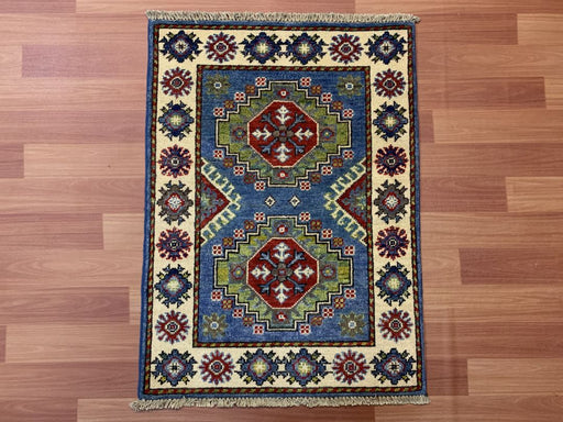 2'x3' Hand-Knotted Chobi Blue/Multi Area Rug – KB Rugs