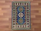2'X3' Hand-Knotted Chobi Wool Area Rug - Blue/Multi