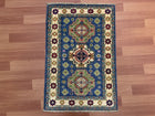 2'X3' Hand-Knotted Chobi Wool Area Rug - Blue/Multi