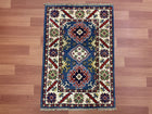2'X3' Hand-Knotted Chobi Wool Area Rug - Blue/Multi
