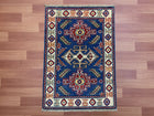 2'X3' Hand-Knotted Chobi Wool Area Rug - Blue/Multi