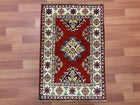 2'X3' Hand-Knotted Chobi Wool Area Rug - Red/Multi