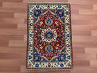 2'X3' Hand-Knotted Chobi Wool Area Rug - Red/Multi
