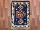 2'X3' Hand-Knotted Chobi Wool Area Rug - Blue/Multi