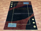5'X8' Hand-Knotted Chobi Wool Area Rug - Black/Multi