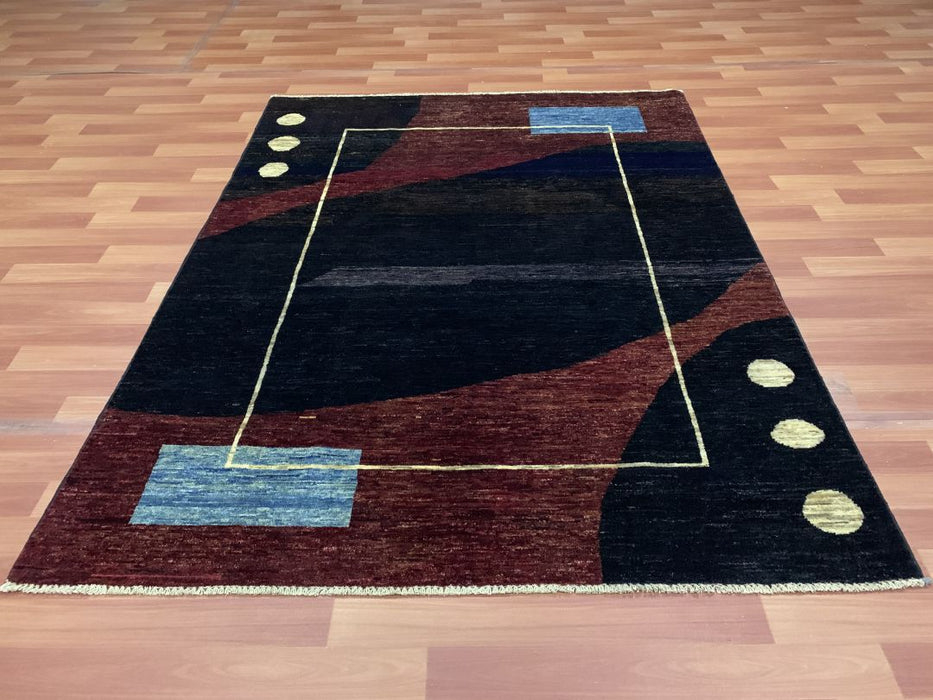 5'x8' Hand-Knotted Chobi Black/Multi Area Rug – KB Rugs