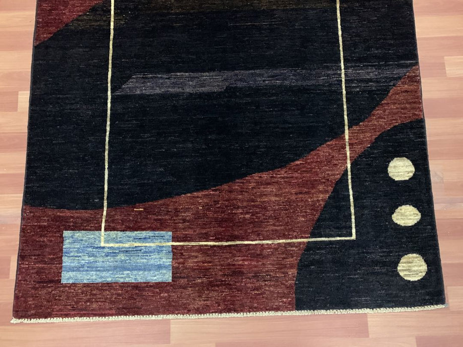 5'x8' Hand-Knotted Chobi Black/Multi Area Rug – KB Rugs