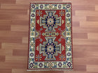 2'X3' Hand-Knotted Chobi Wool Area Rug - Red/Multi