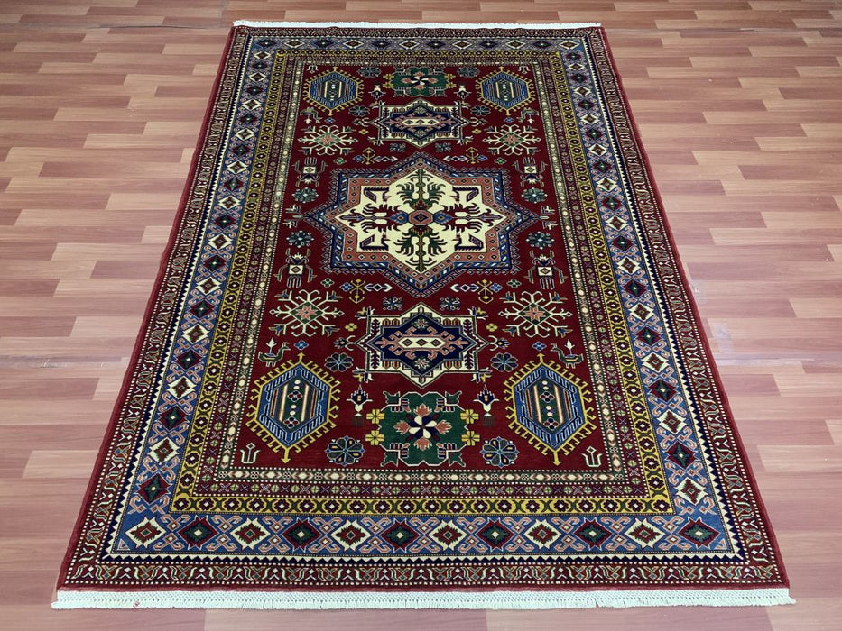 5'9" x 8'2" Afghan Persian Hand Knotted 100% Wool Area rug
