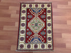 2'X3' Hand-Knotted Chobi Wool Area Rug - Red/Multi