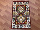 2'X3' Hand-Knotted Chobi Wool Area Rug - Red/Multi