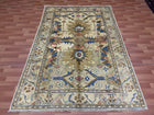 6'X9' Hand-Knotted Chobi Wool Area Rug - Ivory/Multi