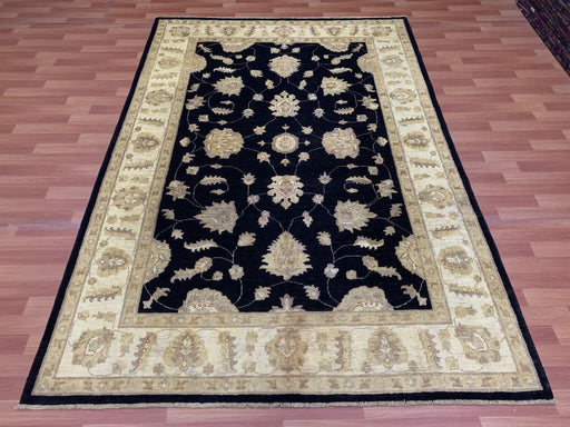 6'x9' Hand-Knotted Chobi Black/Beige Area Rug – KB Rugs