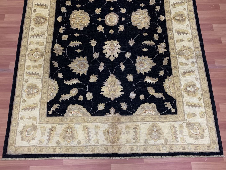 6'x9' Hand-Knotted Chobi Black/Beige Area Rug – KB Rugs