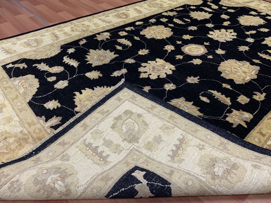 6'x9' Hand-Knotted Chobi Black/Beige Area Rug – KB Rugs