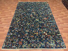 7'X10' Hand-Knotted Modern Chobi Wool Area Rug - Red/Multi